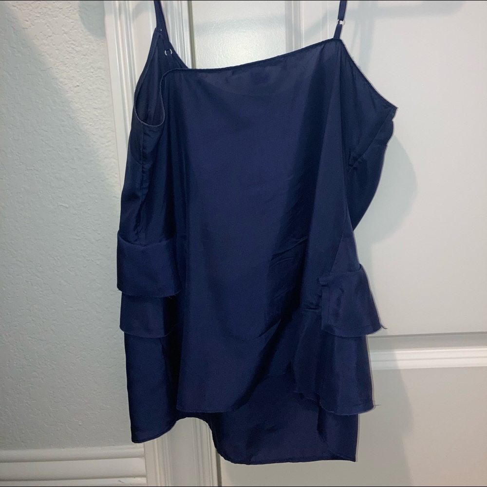 Silk Ruffle Front Tank - Picture 3 of 4